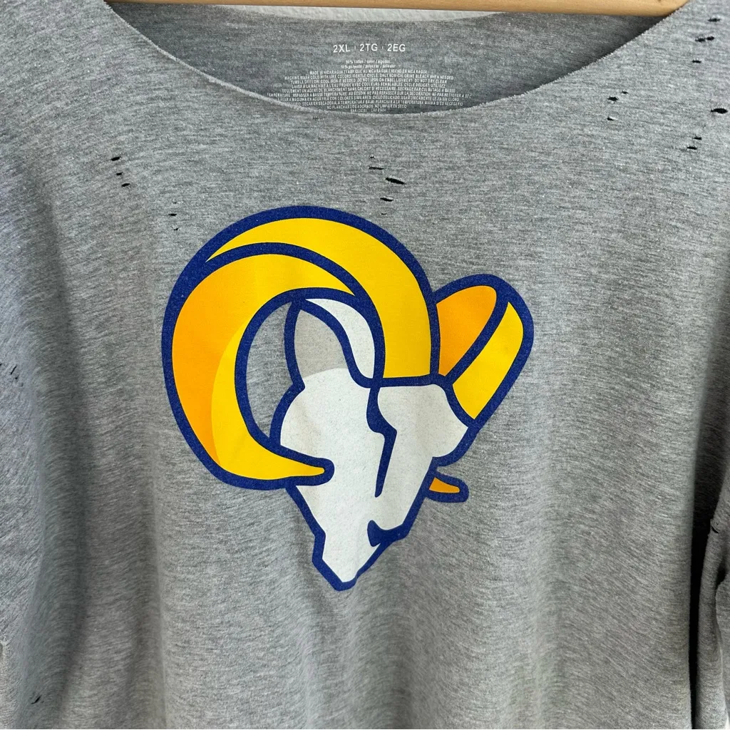 Los Angeles Rams off the shoulder T-Shirt - Image 5