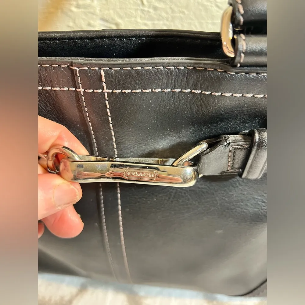 COACH Chic Black Leather Handbag, newer bag, gently used, great condition - Image 2