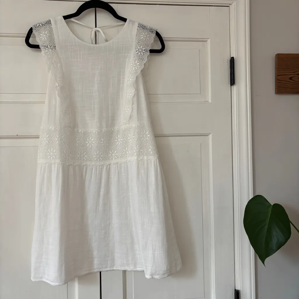 SEZANE Naide Mini Dress White Lace Ecru FR 38 US Size 6 Bridal Paris Sold Out - Image 6