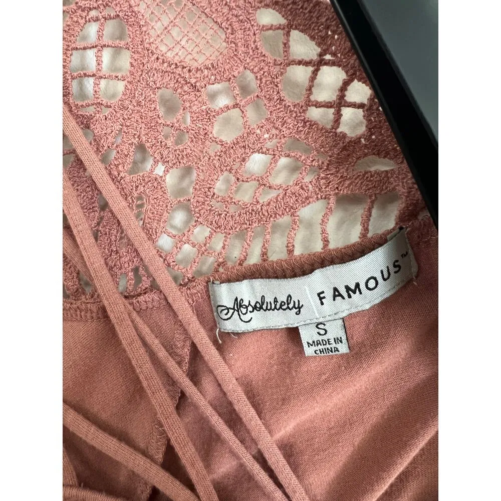 Absolutely Famous Crochet lace rose top size‎ S - Image 5