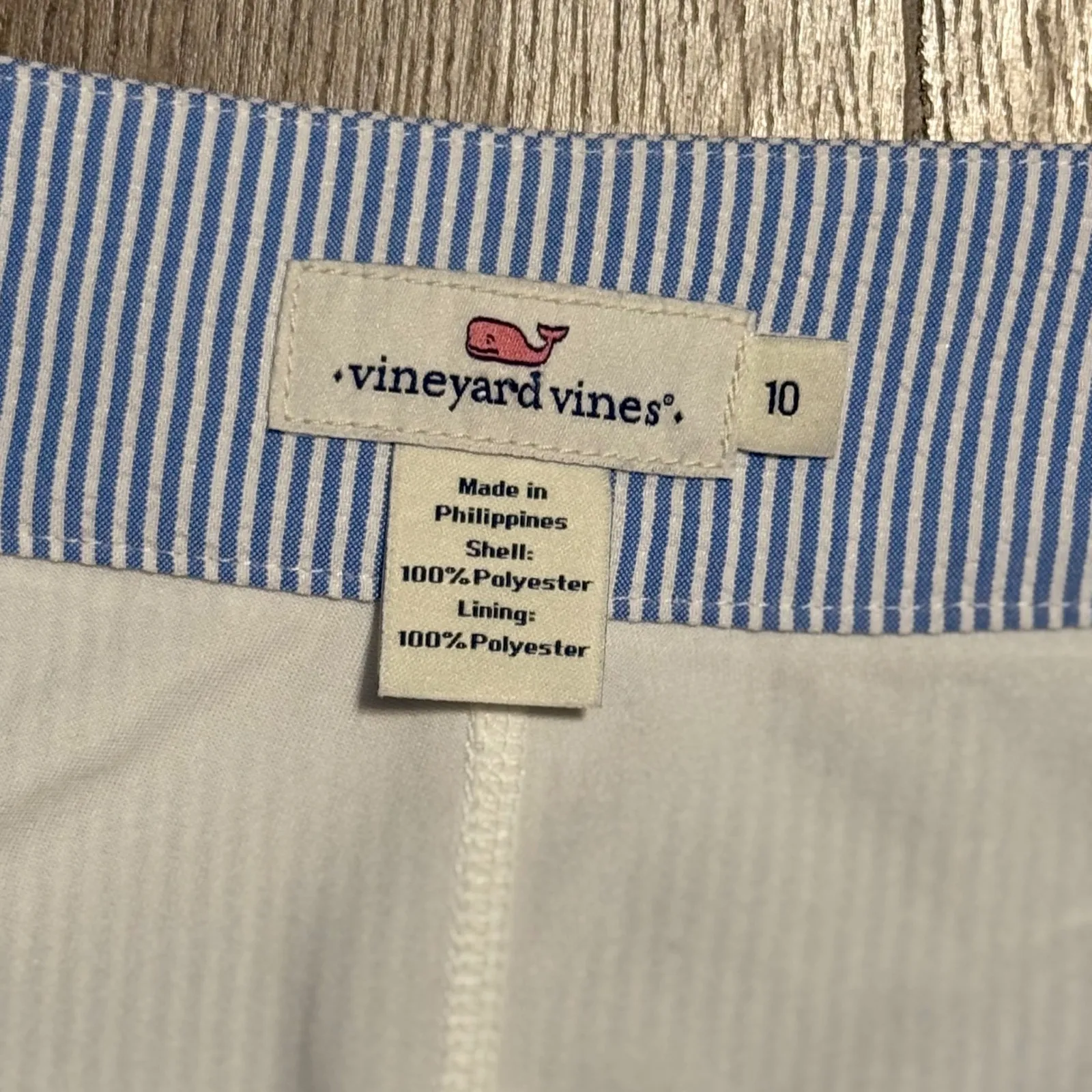 Vineyard Vines Seersucker Scalloped Skirt Blue White Striped Size 10 Golf Tennis - Image 2