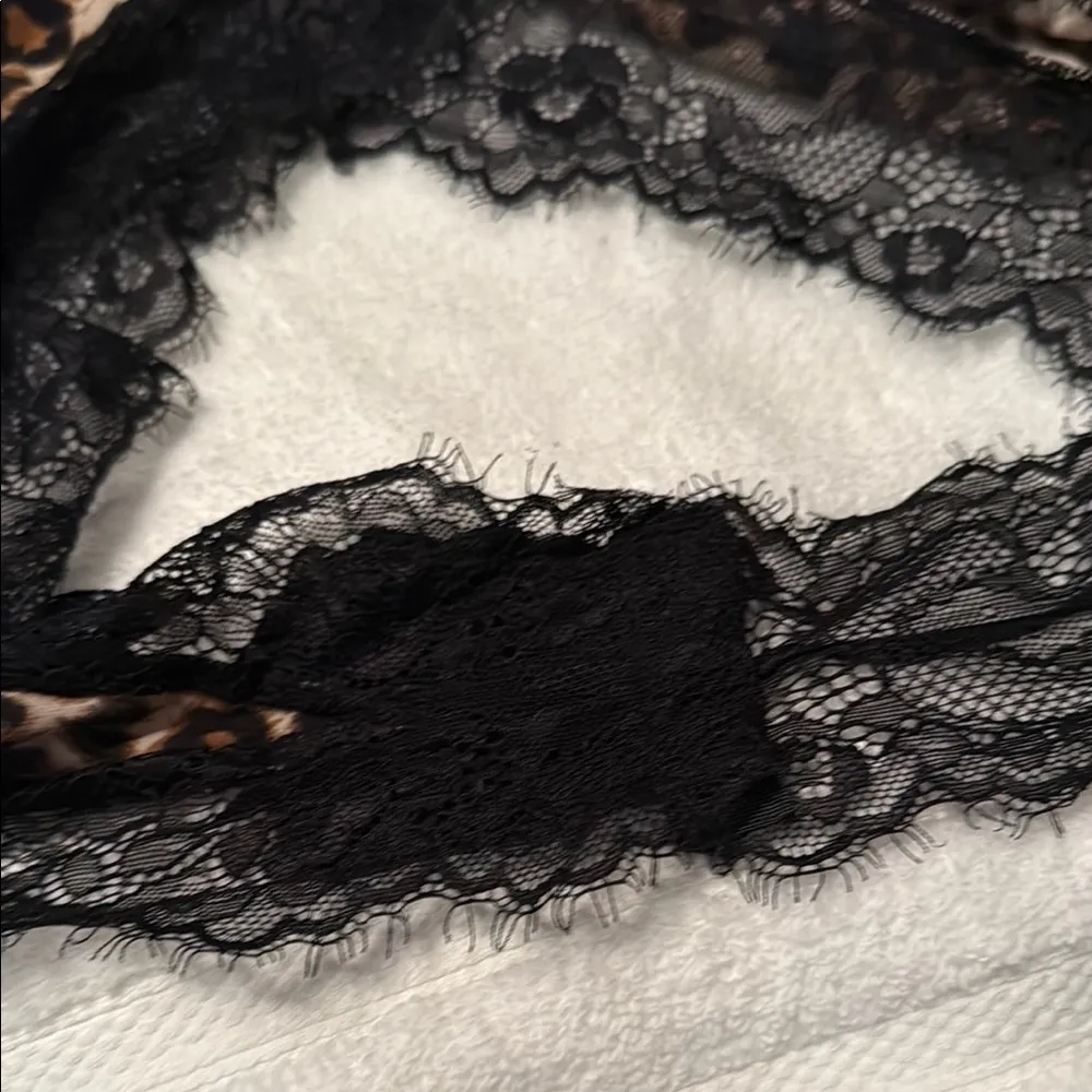 Leopard Print Lace Teddy Brown Size M - Image 4