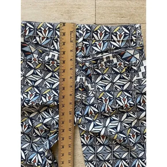 Tory Burch‎ Acoma Print Cropped Skinny Jeans Riviera Blue Size 25 - Image 6