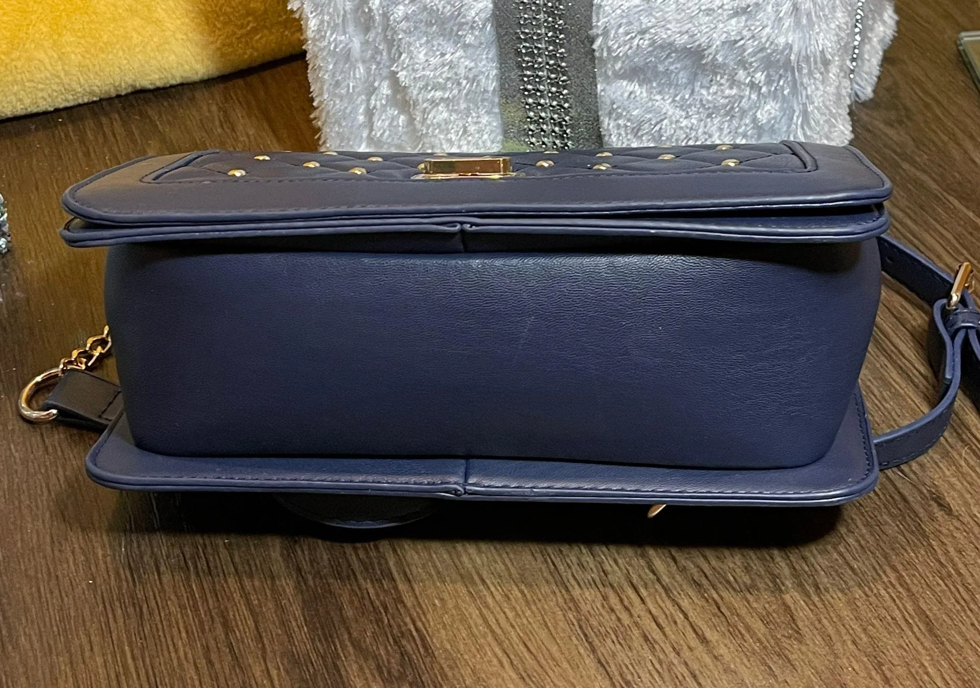 blue crossbody with square studs handbag - Image 9