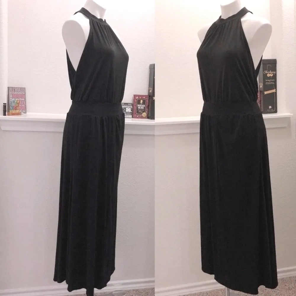 Rachel Roy Maxi Dress Exposed Sides Halter Neck Black Size L New $99.00 - Image 5