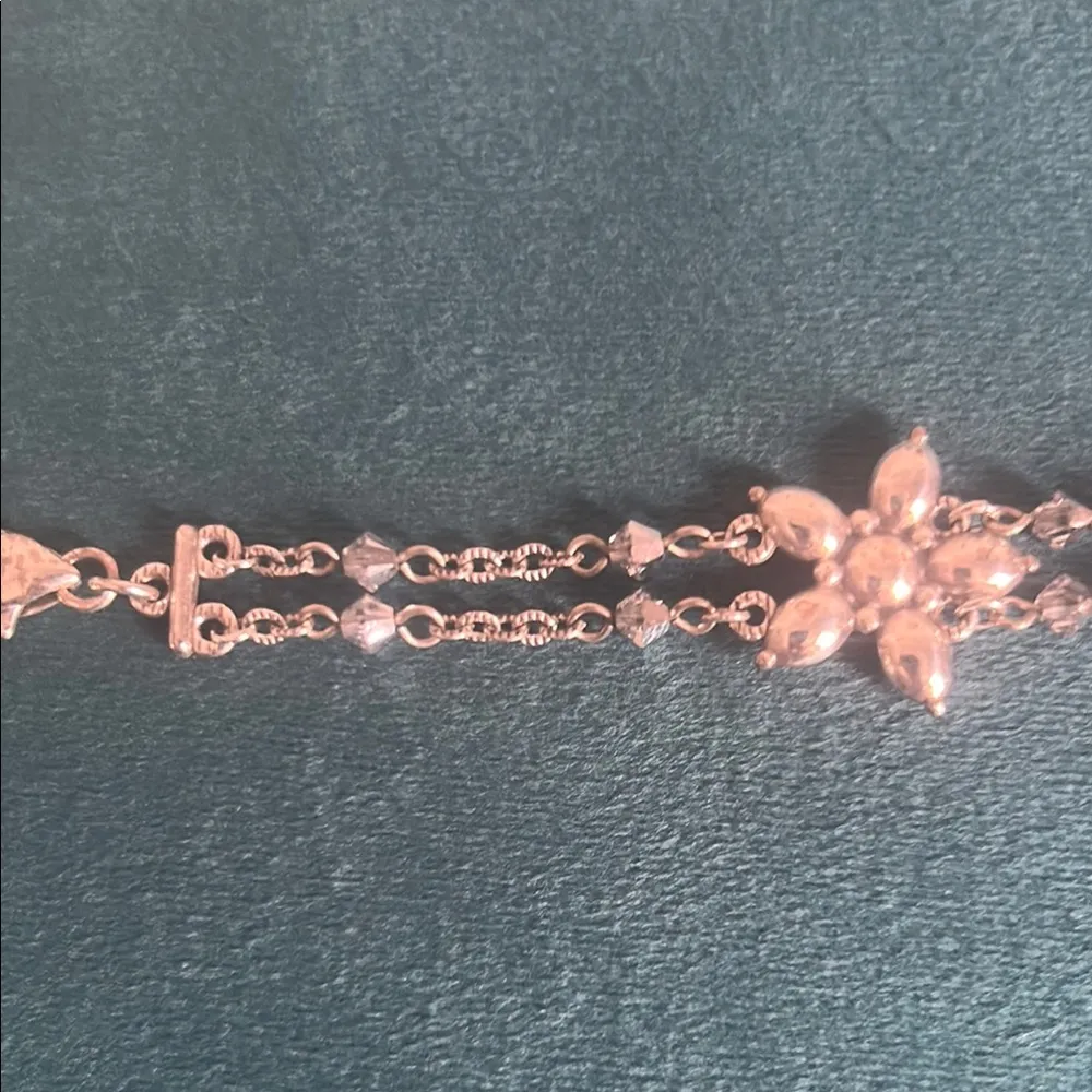 Brighton Vintage Flower of Dreams Floral Crystal Silver Tone Bracelet Retired - Image 7