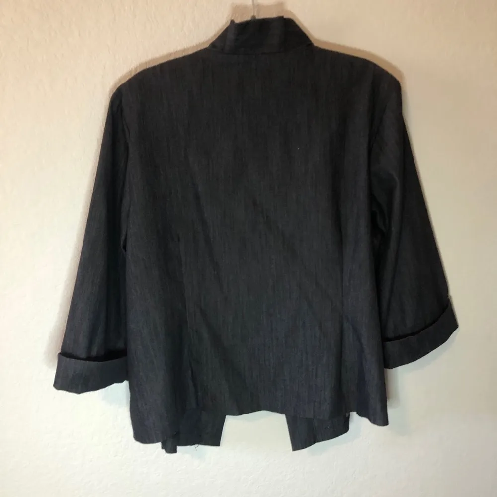 Dress Barn Blazer Denim Ruffled Collar Jacket 3/4 Sleeves Sz 18/20W GUC PLUS Sz - Image 13