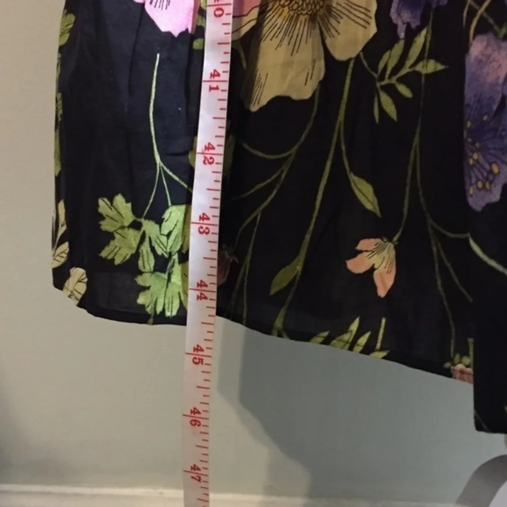 NWT  Black Purple Pink Floral Midi Ruffle Dress Small Spaghetti Strap New - Image 9