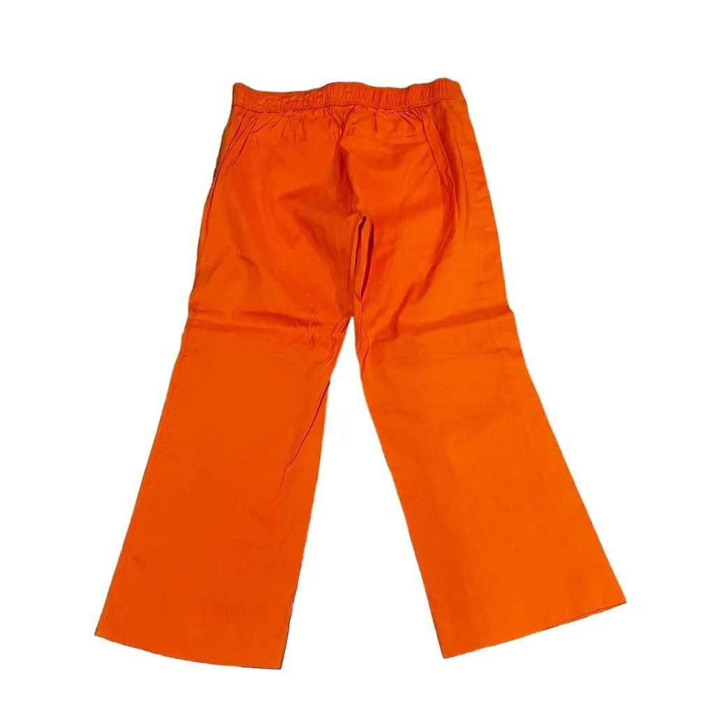 Anthropologie Cartonnier Women's Orange Wide Leg Pants Size S Elastic Waistband - Image 2