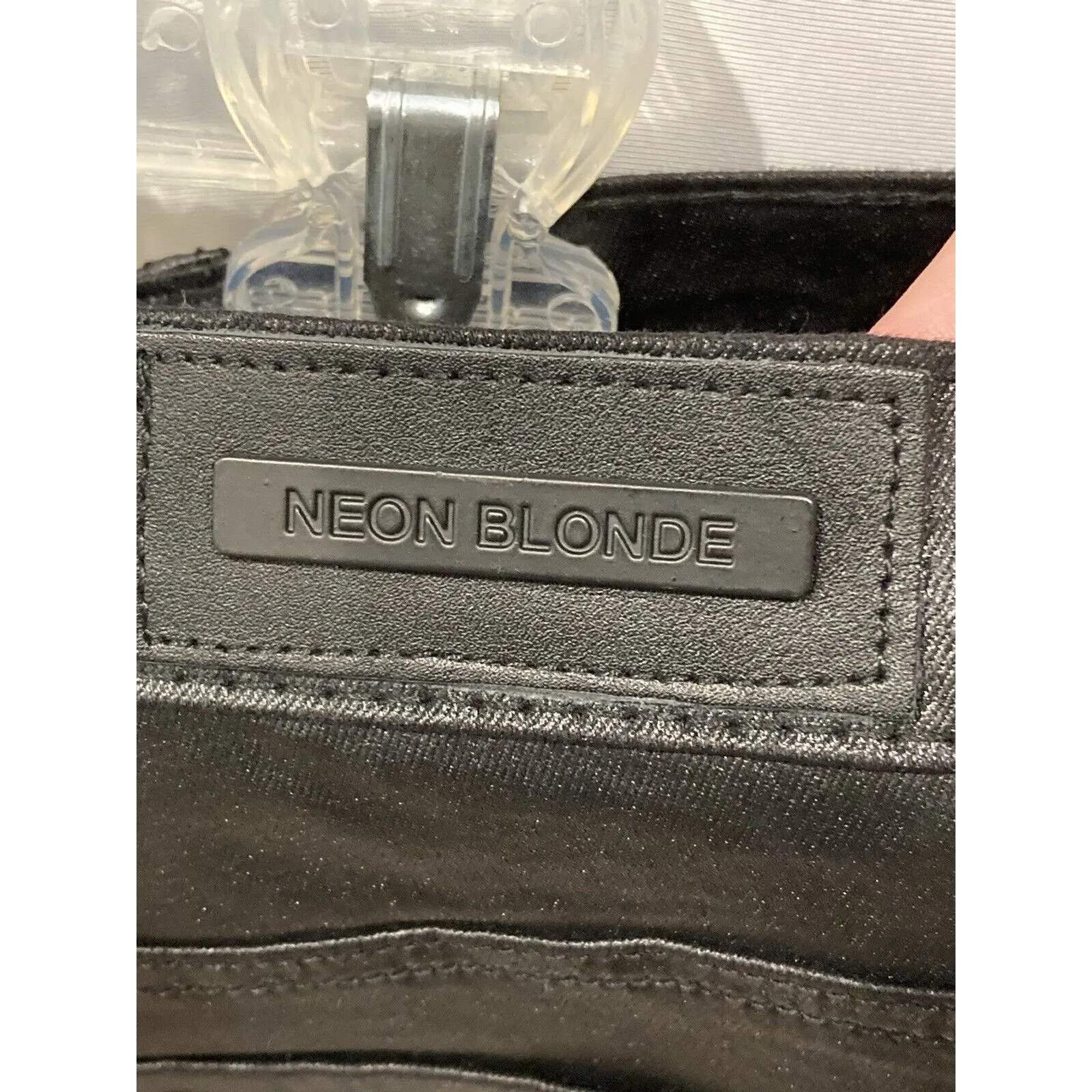 Free People Neon Blonde Pants Womens 31 Black Blondie Mid Rise Faux Leather New - Image 4