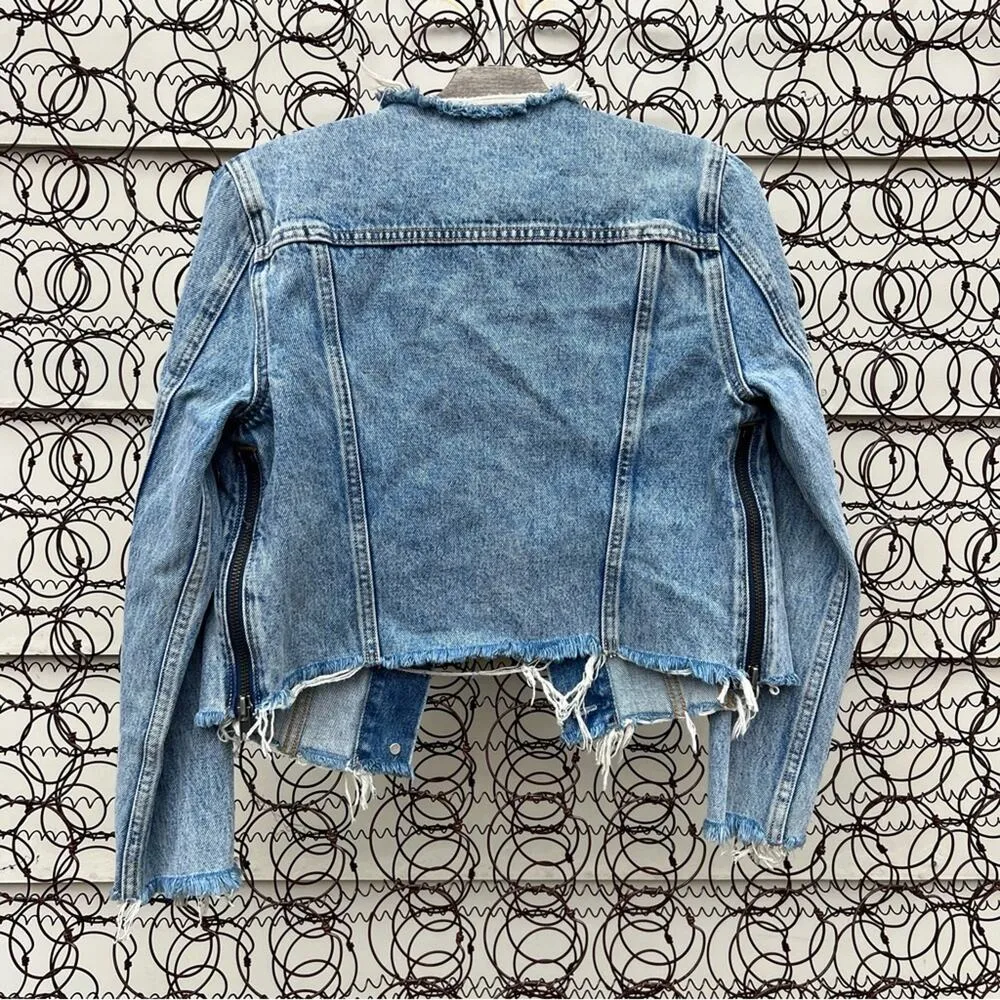 Levi’s MOTO JEAN ALTERED ZIP TRUCKER JACKET XS - Image 2