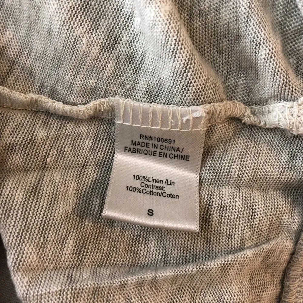 NWOT Young Fabulous & Broke Gray Long Sleeve Linen Cropped Ballet Wrap Tee Sz S - Image 4