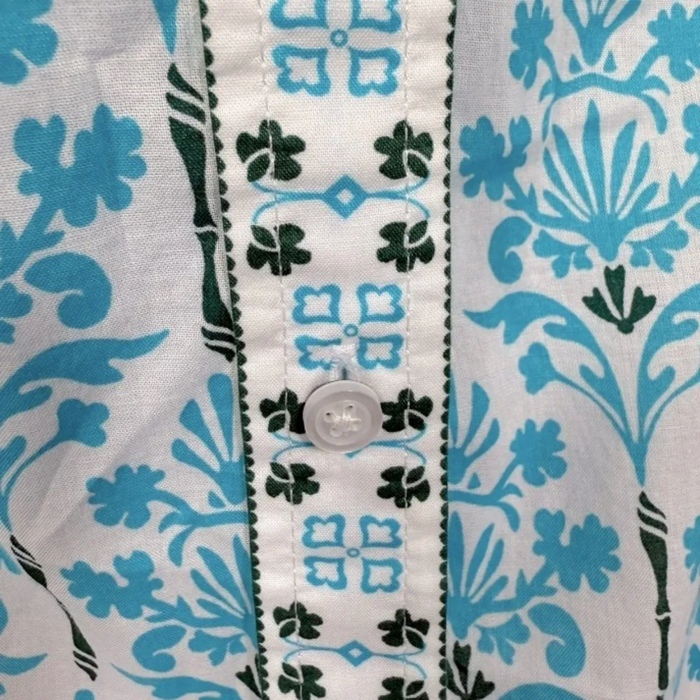 Talbots Modern Classic Button Down Shirt Floral Damask Bouquet Size‎ Medium - Image 9