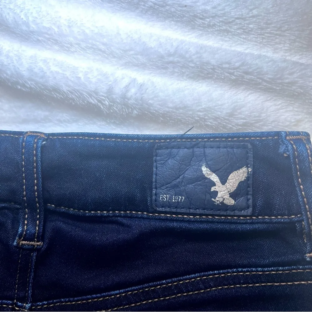 American Eagle Hi Rise Shortie Denim Jeans Shorts Dark Wash - 0 - Image 5