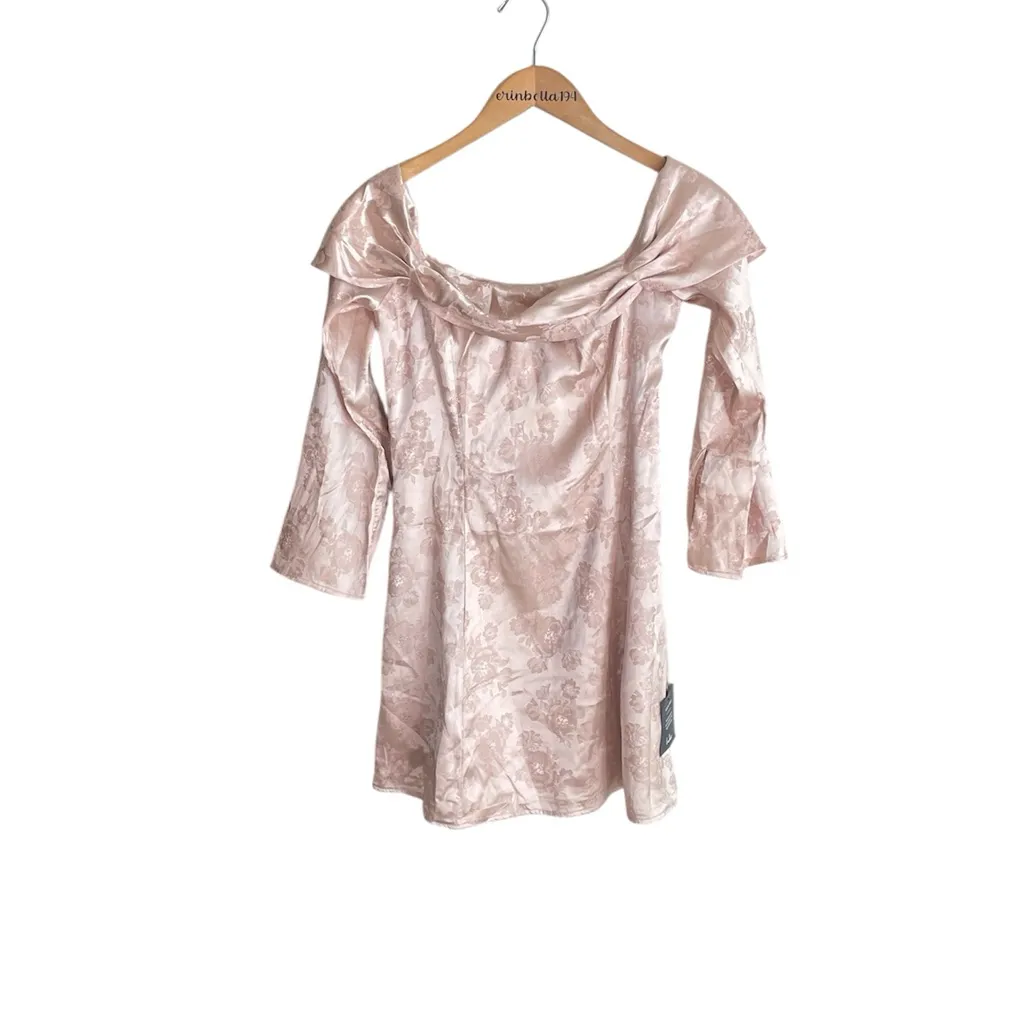 Lulus Truly Yours Blush Satin Jacquard Off - Image 3