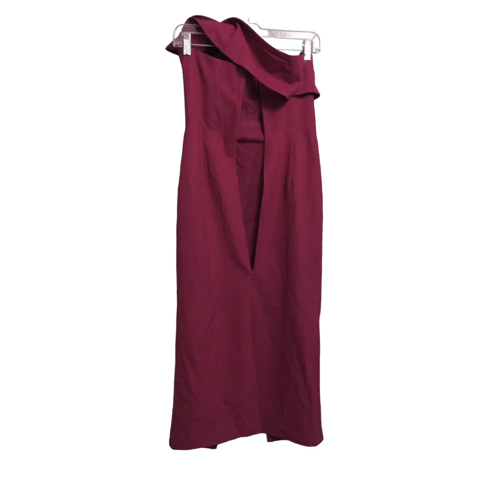 Yumi Kim That Jazz Midi Dress Burgundy One Shoulder Front Slit XS New - Image 5