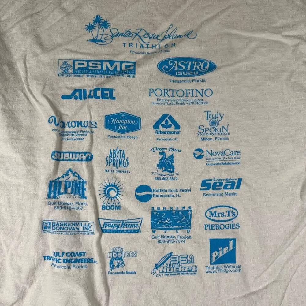 Vtg Santa Rosa Island Triathlon 2001 Pensacola Beach Large LS Crew Neck Tee - Image 9