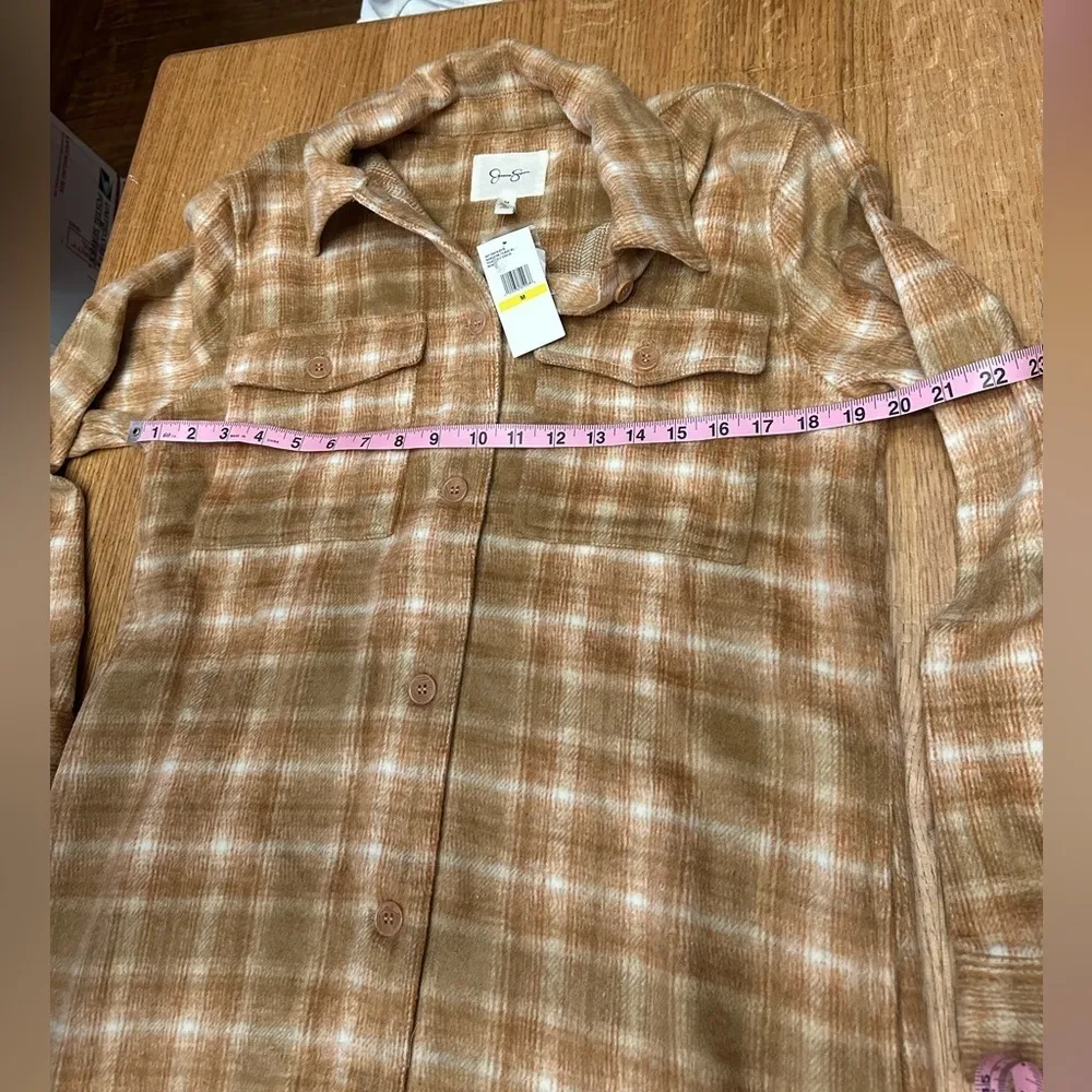 Jessica Simpson NWT Romi long plaid flannel button up sz Medium 20” p2p - Image 10