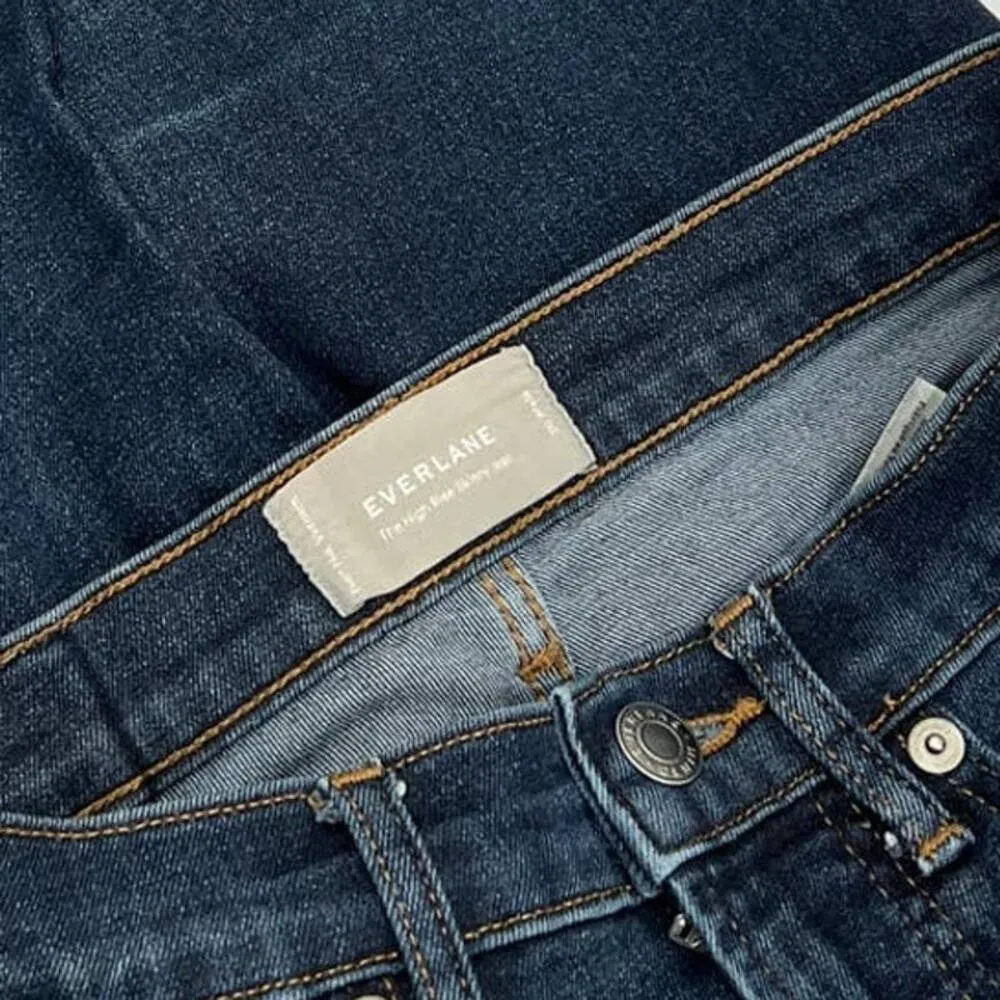 Everlane The High Rise Skinny Cropped Jeans Dark Blue size 26 - Image 6