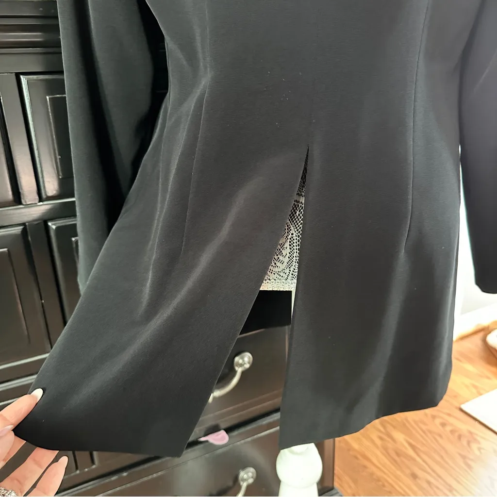 Anage Evenings Black Longline Blazer Jacket Formal Evening Coat Size 12 - Image 7