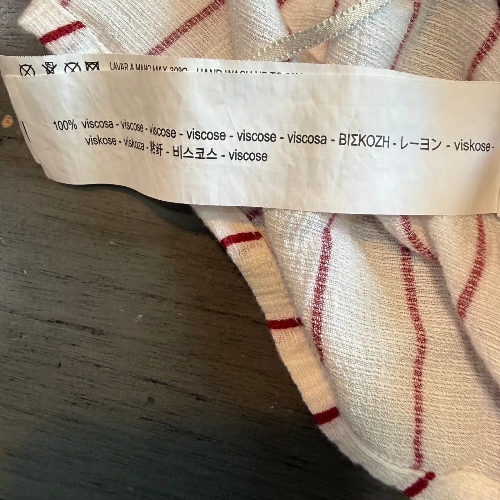 Bershka Striped Mini Skirt White Red Viscose Size Small Summer Casual - Image 3