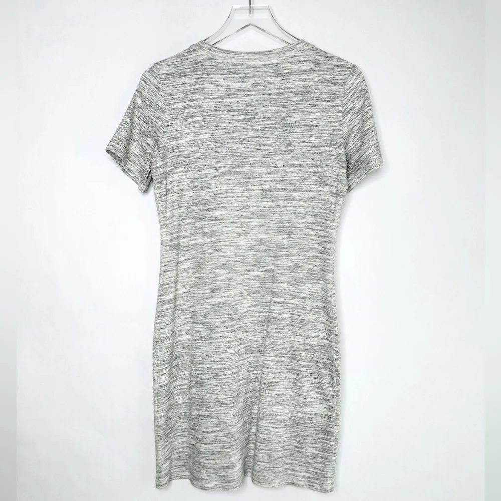 Theory Cherry B3 Stirling Rib Knit Heathered Grey Short Sleeve Dress Size M - Image 3