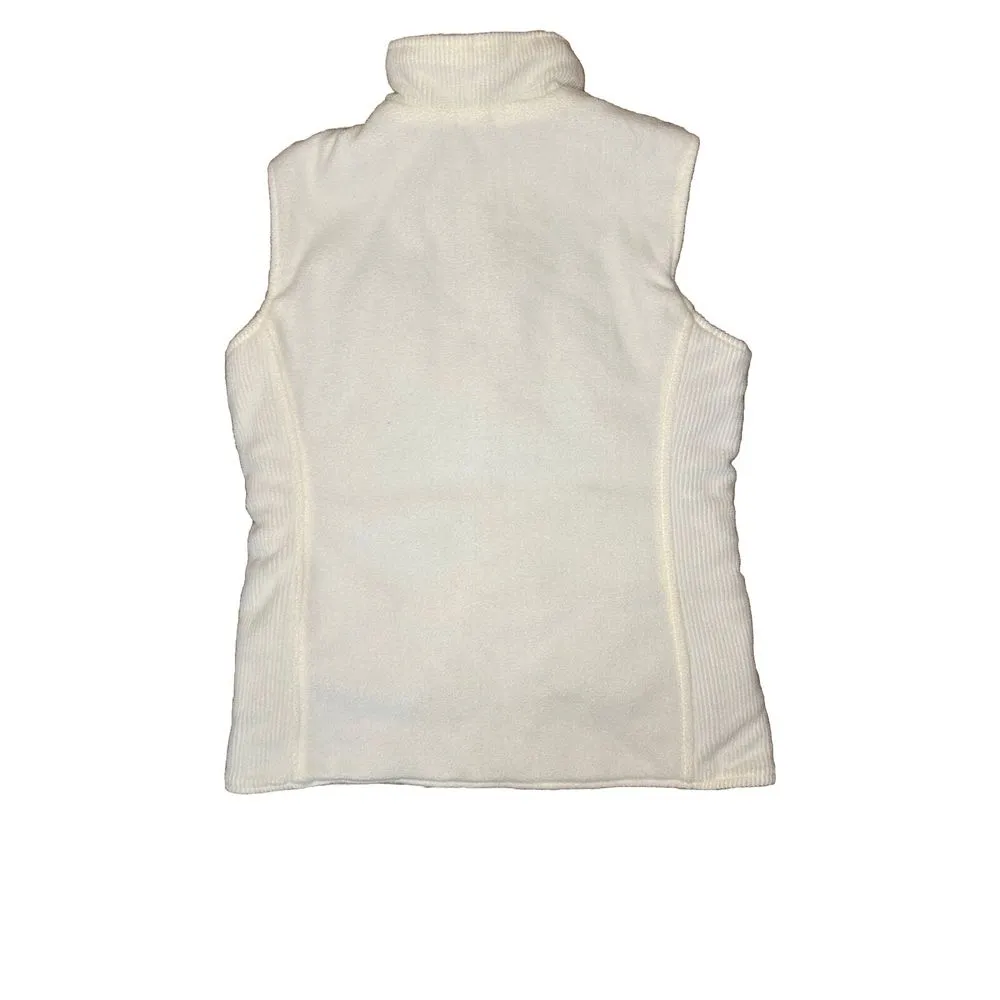 Izod Puffer Vest Reversible Zip Up Fleece  Lightweight Grayish‎ White Vest Sz S - Image 7