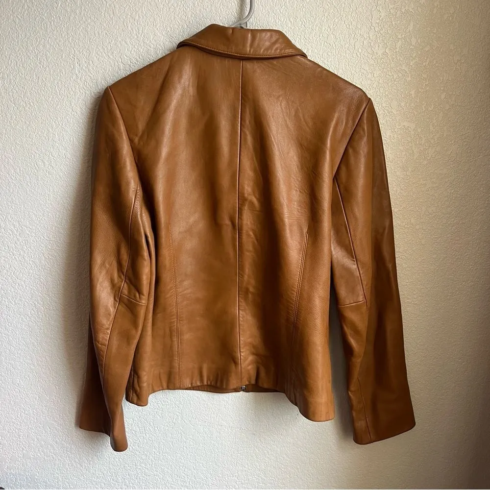 Ann Taylor  Camel Color Leather Jacket - Image 4