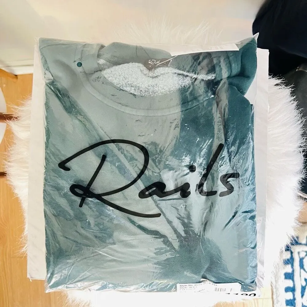 RAILS Alice Cotton Blend Sweatshirt, Organic Cotton Forest Green, Medium, NWT - Image 3