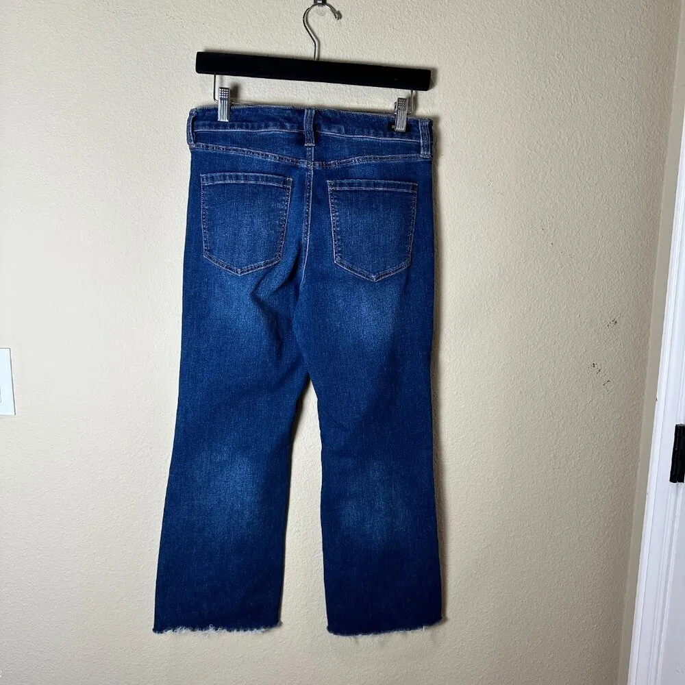 LIVERPOOL LOS ANGELES Crop Wide Leg Raw Hem Denim Jeans Size 10 / 30 - Image 7