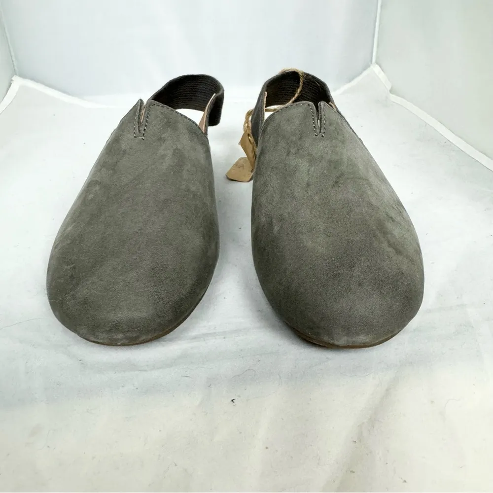 BORN Sebra Sling Bowe Nubuck Leather Mules Loafers Sandals Womens Gray Sz 6 NIB - Image 3