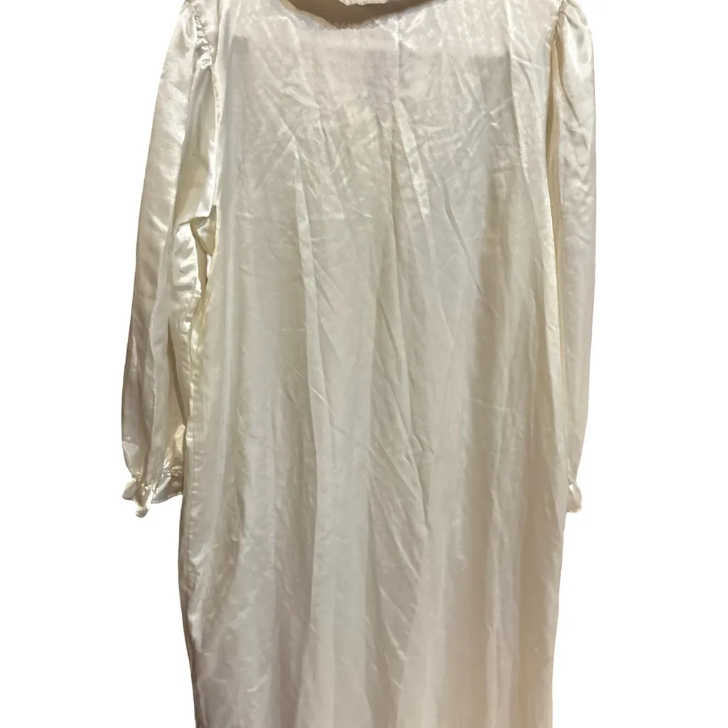 Vintage Elegant Satin Romantic Nightgown|Large| Bridal| Honeymoon| Collared - Image 5