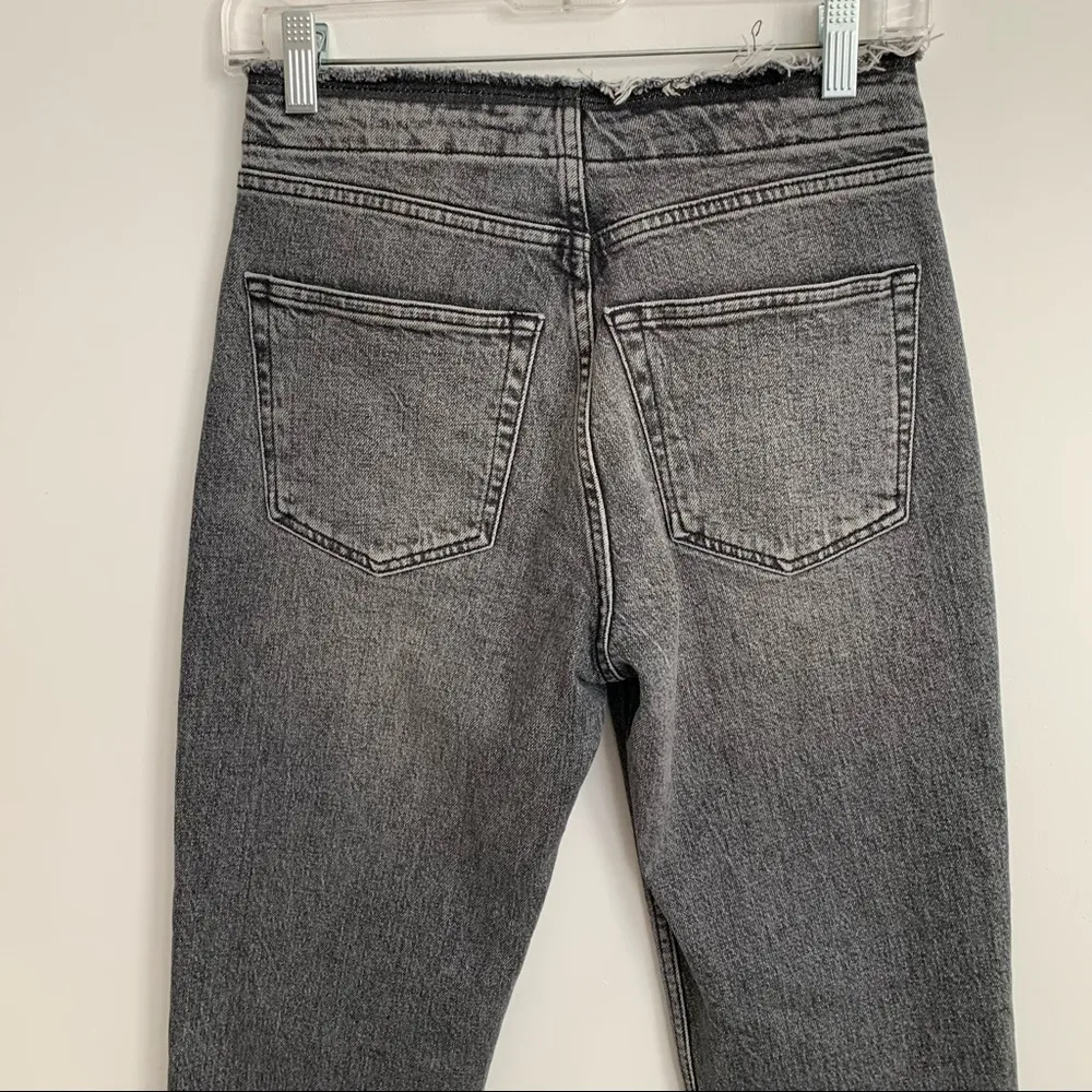 NWOT TOPSHOP High Rise Raw Waist Cropped Straight Jeans Size 26 - Image 7
