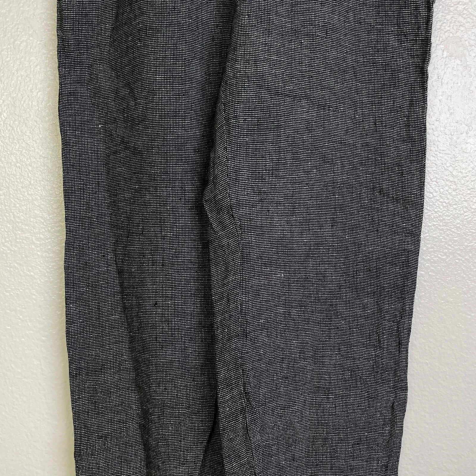 Eileen Fisher Pants Womens XXS Black Organic Linen Tencel Pull On Elastic Waist - Image 4