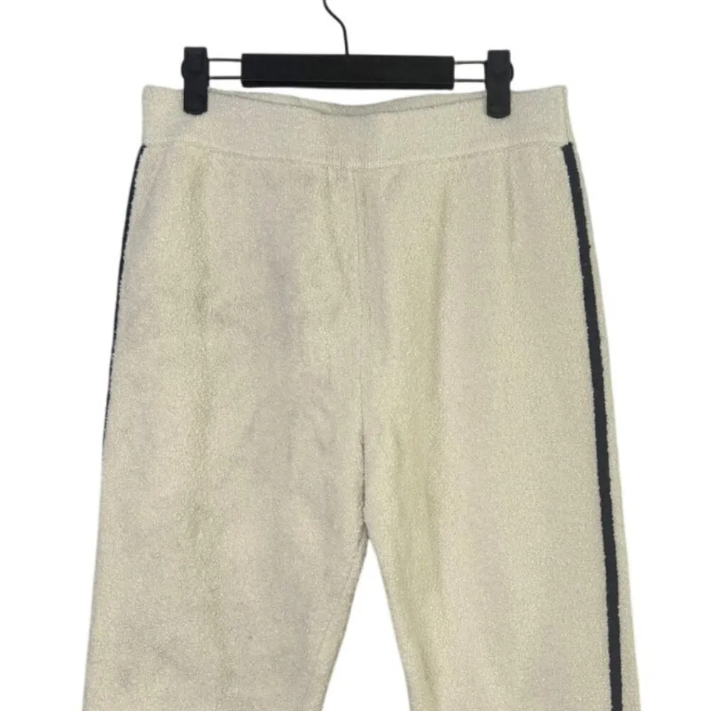 J. Crew Bouclé Texture Striped Sweater Joggers Old School Style M Cream #3198 - Image 2