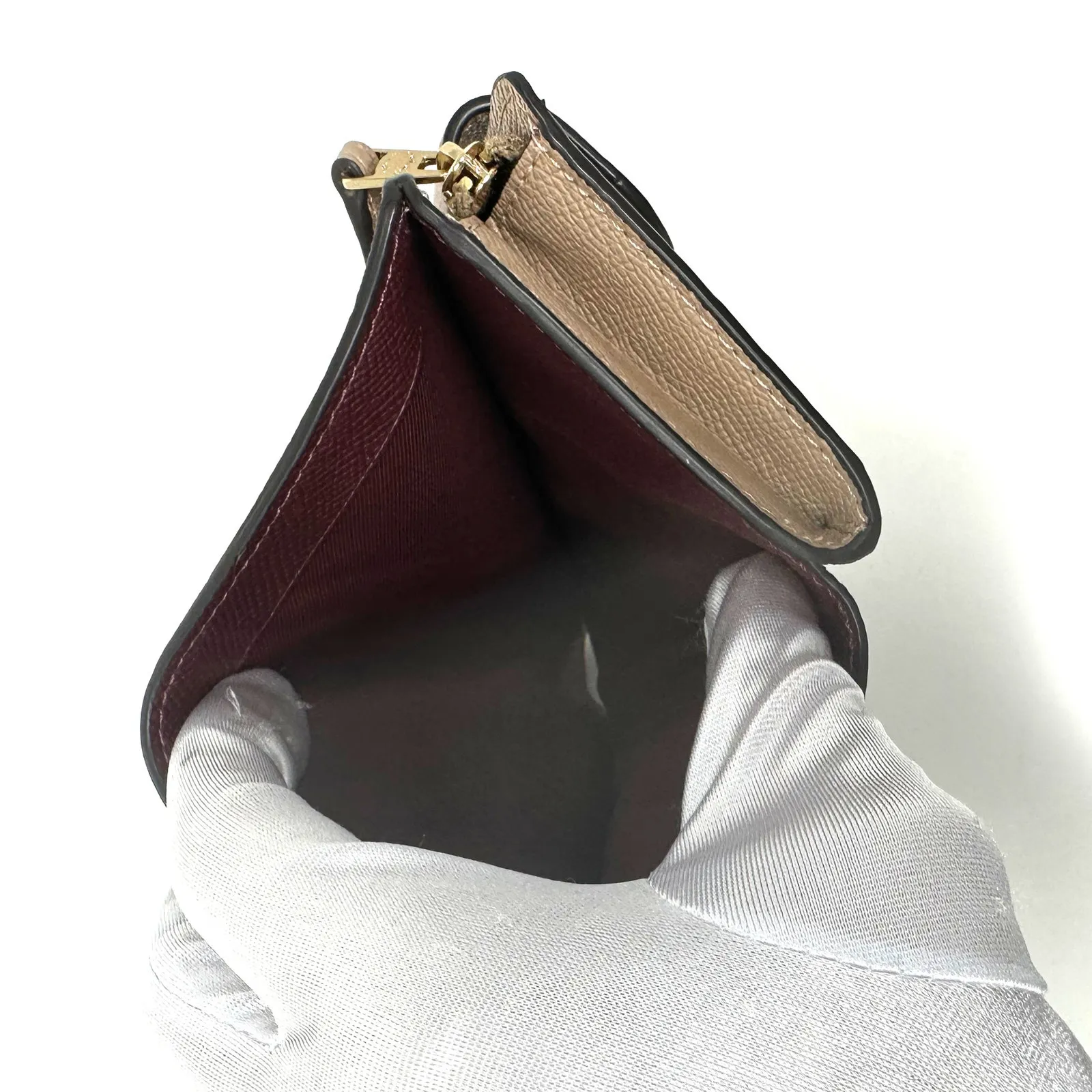 Coach Medium Corner Zip Wallet in Taupe Leather 6390 - Image 5