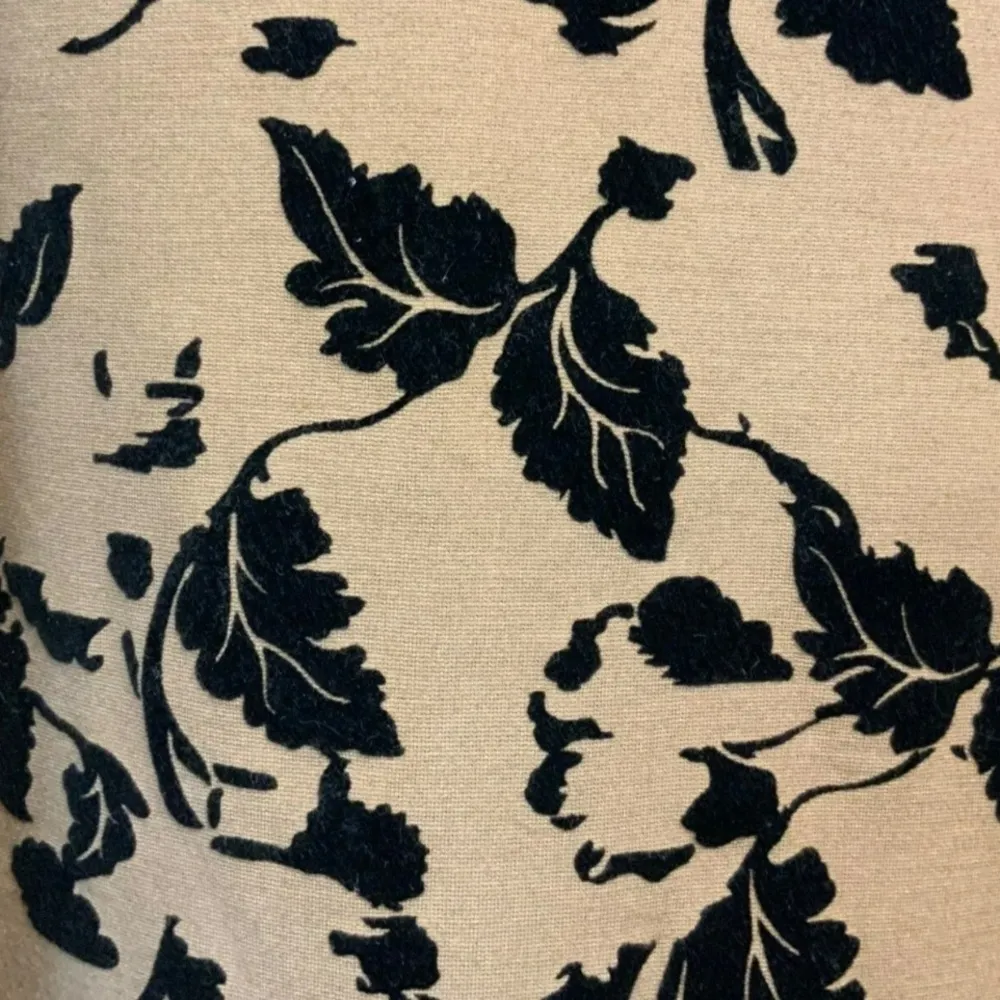 Carmen Marc Valvo A-Line Skirt In Brown With Black Velvet Burnout Leaf Size 12 - Image 5