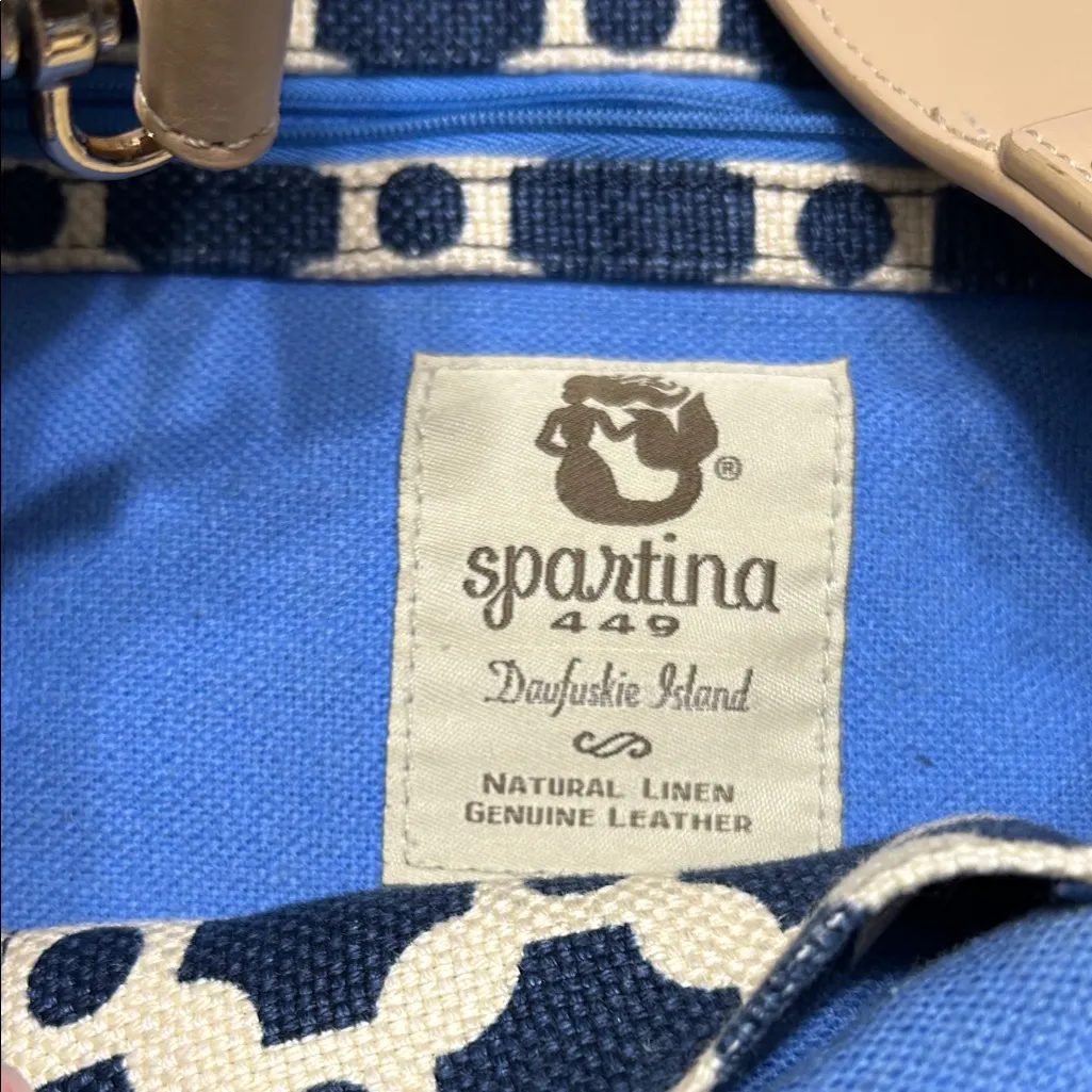 Spartina 449 Navy and Cream Patterned Shoulder Bag - Image 5