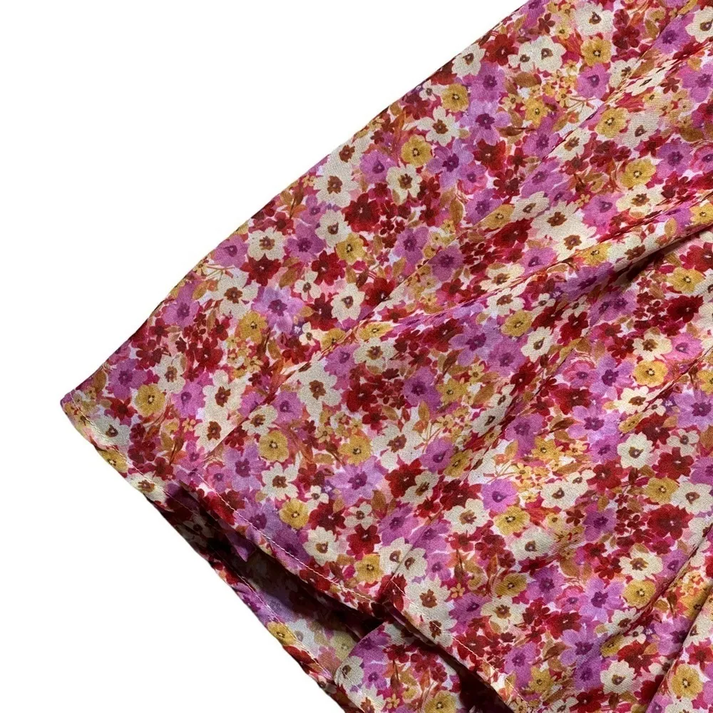 Red and Pink Floral Felicia Mini Dress US L - Image 14