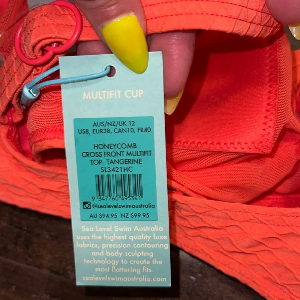 NWT Honeycomb Cross Front Multifit Bra - Tangerine - Image 5
