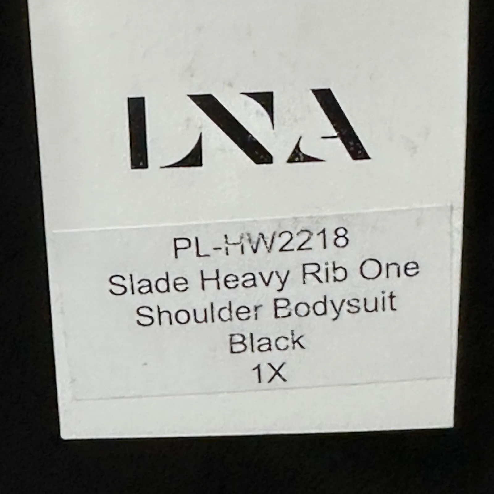 NWT‎ LNA Clothing Women's Size 1X Slade Heavy Rib One Shoulder Bodysuit Black - Image 8