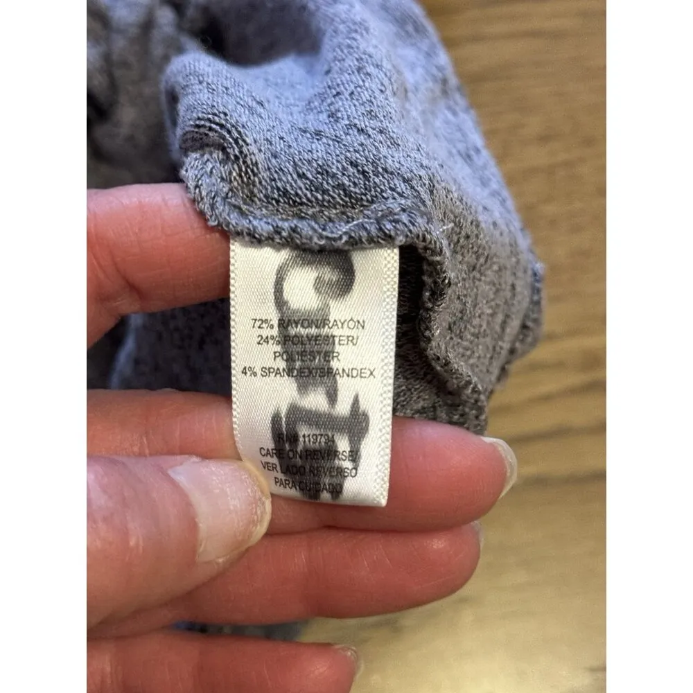 One world women’s sweater solid wide neck size Large Lightweight 3/4 Sleeve Gray - Image 7