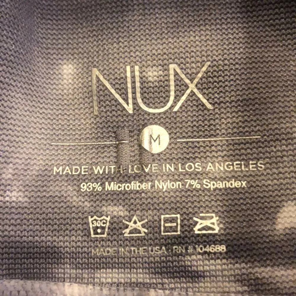 Nux Slate/White Tie Dye wash Compression Leggings Gray Size M - Image 5