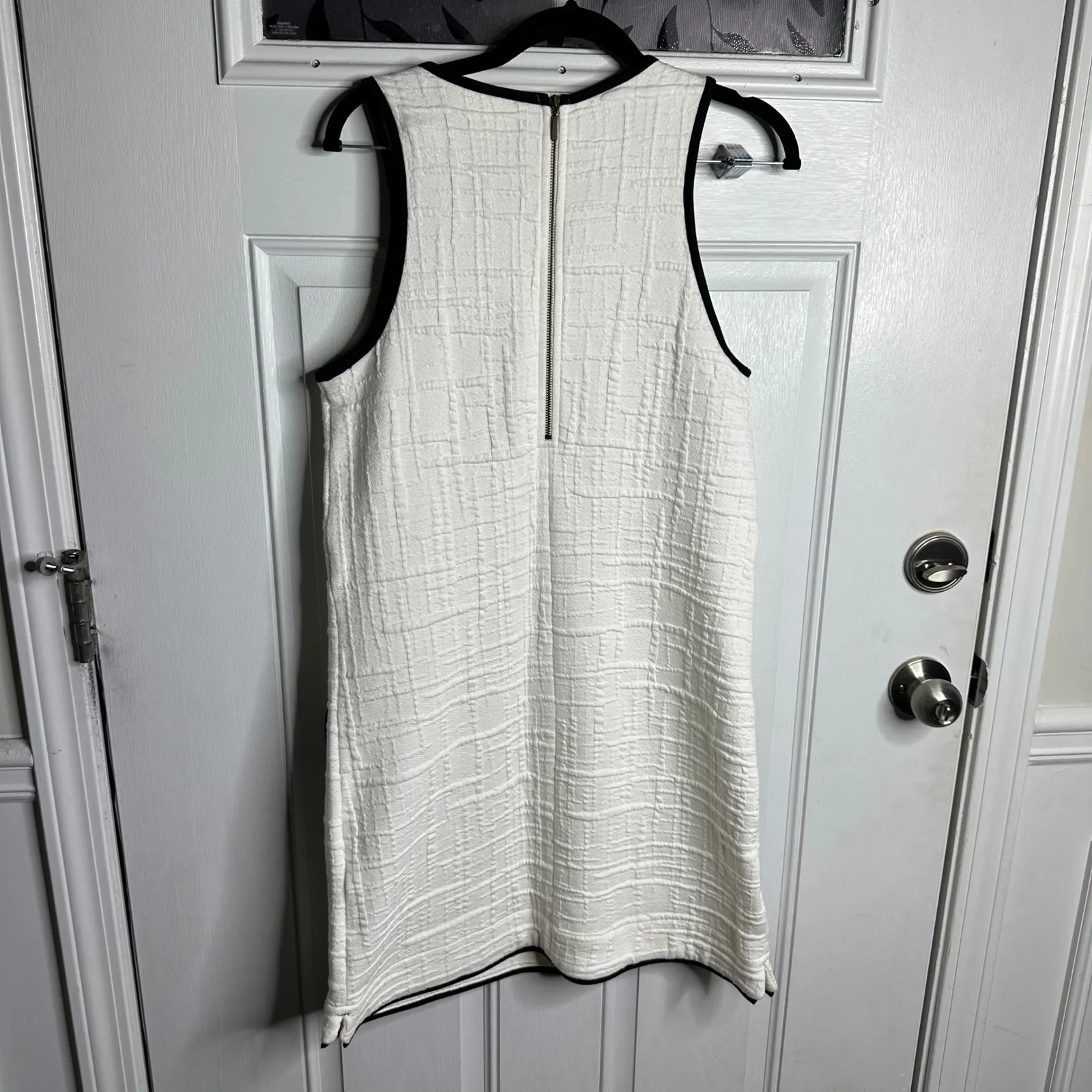 Anthropologie Maeve White textured sleeveless shift dress small old money preppy - Image 6