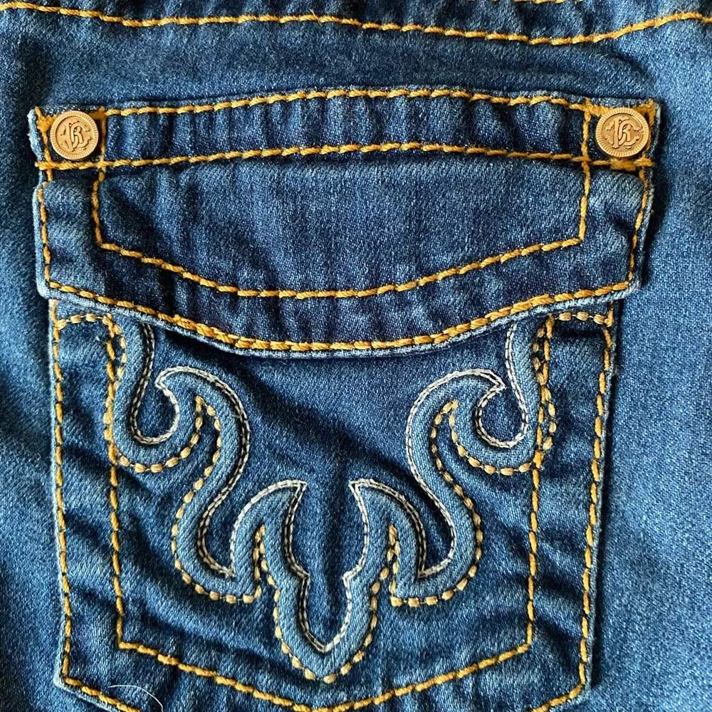 roberto cavalli jeans 26x29 Blue Embellished Low Rise Straight Dark Wash Tag 40 - Image 13