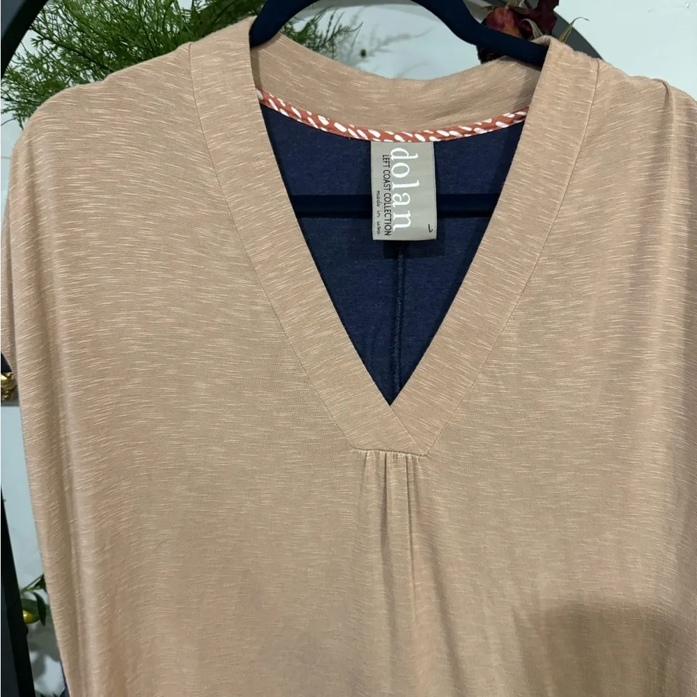 Dolan Left Coast Collection Womens Medium Navy Tan Tunic Dress size large - Image 3
