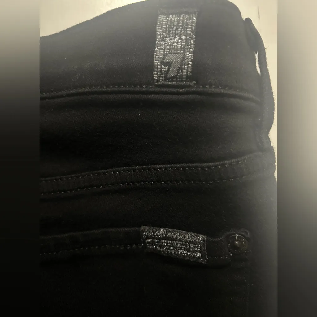 7 For All Mankind Black Denim Shorts Size 26 - Image 3