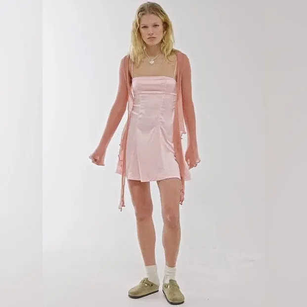 NWT UO Anabella Satin Mini Dress in Pink/Rose - Image 10