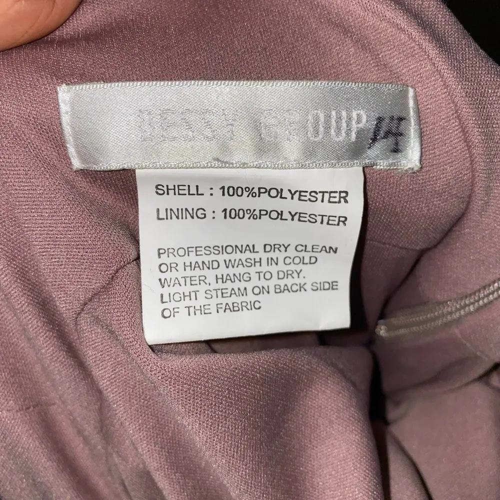 Dessy Group Bateau Neck Open Cowl Back Trumpet Gown in French Truffle Size 6R - Image 15