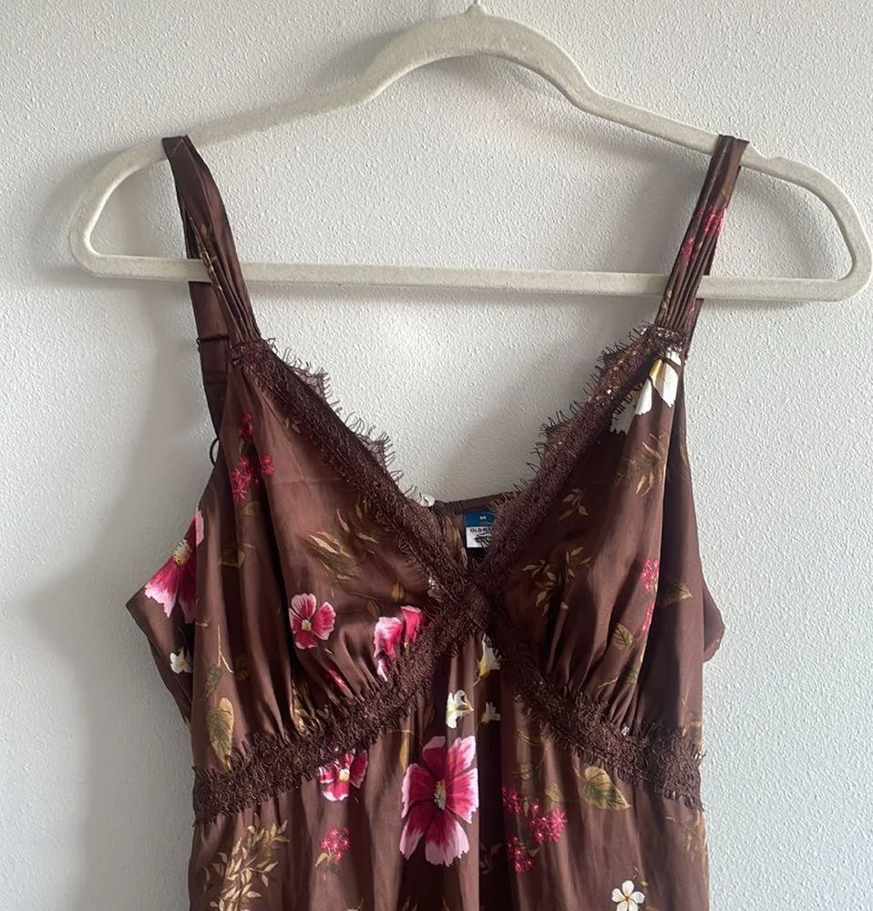 Old Navy Brown Maxi Satin Dress - Image 4